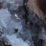 Calcite with Pyrolusite(?)
Middlebarrow Quarry, Silverdale, Lancashire.
FOV approx 45 mm (Author: nurbo)