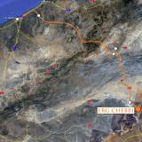 Nuestro próximo destino: las dunas gigantes de Erg Chebbi. 
Google Maps. (Autor: Josele)