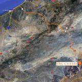 Nuestro próximo destino: las dunas gigantes de Erg Chebbi. 
Google Maps. (Autor: Josele)