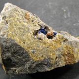 Azurita
Mina Preciosa, Algimia de Almonacid, Castellón, Comunidad Valenciana, España
42 x 30 x 18 mm.
Cristales de 2 mm. (Autor: José Luis Zamora)