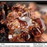 Jarosite
El Arteal tunnel, Sierra Almagrera, Cuevas del Almanzora, Almería, Andalusia, Spain
fov 3 mm (Author: ploum)