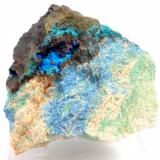 Lavendulana y Azurita - 
Calicata Dolores - Pastrana - Murcia - España -
4,3 x 4,2 x 2,7 cm (Autor: Martí Rafel)