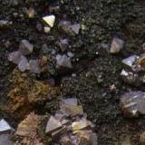 Cuprita y cobre nativo
Tieshan Fe-Cu deposit (Daye iron mine), Tieshan District, Huangshi Prefecture, Hubei Province, China
6,5 x 5 x 2,5 cm.
Detalle de la pieza anterior. (Autor: Antonio Alcaide)