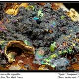 Pyromorphite  on Goethite
Mas Dieu, Gard, France
fov 3.5 mm (Author: ploum)