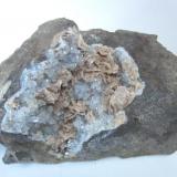 Dolomite on quartz. Vug size 14cm. wide. Fonda NY. (Author: vic rzonca)