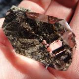 Quartz (Herkimer) with Marcasite and Pyrite Cube Inclusions / Calcite
St. Johnsville, Montgomery County, New York,  USA
41x31x24 in mm 
126 Carats
Once in a Lifetime Crystal!! (Author: NYFineMineralExchange)