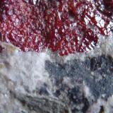 CinabrioMina El Entredicho, Almadenejos, Comarca Valle de Alcudia, Ciudad Real, Castilla-La Mancha, España5 x 4 cm. el área de cristales (Autor: javier ruiz martin)