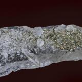 Quartz, Calcite, and Pyrite
Rist Mine, Hiddenite, Alexander Co., North Carolina, USA
4.9 x 2.2 cm. (Author: am mizunaka)