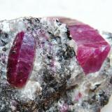 Ruby
Mysore, Karnataka, India
Left crystal ~ 1 cm (Author: Tobi)
