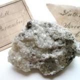 Datolite
St. Andreasberg, Harz, Lower Saxony, Germany.
7,5 x 6,5 cm
A very old classic, probably from the Wäschegrund near Andreasberg. With Carl Schiffner label (~1920). (Author: Andreas Gerstenberg)