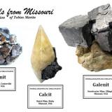 Galena - West Fork - 5 cm width, 
Calcite - Buick - 6,5 cm height, 
Galena - Sweetwater - 9 cm width (Author: Tobi)