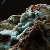 Hemimorphite,
Roughton Ghyll, Caldbeck Fells, Cumbria, England, UK
FOV 25 x 30 mm approx (Author: nurbo)