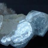 Celestina y CalcitaCantera Casablanca, Lloma Alta, Les Boqueres, San Vicente del Raspeig/Sant Vicent del Raspeig, Comarca Campo de Alicante, Alicante / Alacant, Comunidad Valenciana / Comunitat Valenciana, EspañaCristal: 1 x 0,4 cm. (Autor: javier ruiz martin)