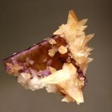 Calcite on fluorite
Minerva Mine #1, Cave In Rock District, Hardin Co., Illinois
5.3 x 5.4 cm (Author: crosstimber)