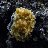 Pyromorphite on Campylite
Dry Gill Mine, Caldbeck Fells, Cumbria, England, UK.
Pyromorphite cluster 6 mm across (Author: nurbo)