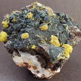 Pyromorphite on Campylite
Dry Gill Mine, Caldbeck Fells, Cumbria, England, UK.
70 x 60 x 60 mm (Author: nurbo)