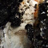 Witherite, Sphalerite, Ankerite, Baryte.
Nentsberry Haggs mine, Alston moor, Cumbria, England, UK.
FOV 35 x 30 mm approx (Author: nurbo)