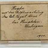 Copper
Isle Royale Mines, Houghton, Houghton Co., Michigan, USA
8x7 cm.
The old label from 1904 (Author: supertxango)