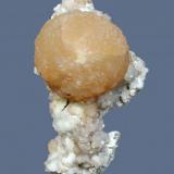 Stilbite
Summit Quarry, Springfield, Union County, New Jersey, USA
6 x 4.5 cm
A 2.5 cm stilbite sphere with heulandite and prehnite (Author: Frank Imbriacco)