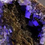 Siderite and Fluorite.(Under LW UV)
Pike Law Hushes, Newbiggin in Teesdale, Co Durham, England, UK
FOV 25 x 25 mm approx. (Author: nurbo)