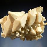 Dolomite ps. calcite
Droujba Mine, Laki District, Plovdiv Oblast, Bulgaria
6.1 x 7.9 cm.
Scalenohedral calcite crystals to 3.5 cm replaced by sugary-textured light tan dolomite. (Author: crosstimber)