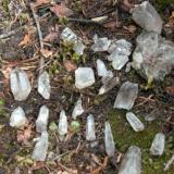 a pile of clear quartz crystals from one pocket, some pockets contain clear quartz crystals some smoky and some amethyst and some pockets contain all three varietys in one (Author: thecrystalfinder)