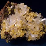 Hemimorphite with Mimetite. Specimen measures 3 1/2" x 2 3/4" x 2" (8.9cm x 7.0cm x 5.1cm) (Author: Jim Prentiss)