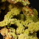 Mimetite<br />Ojuela Mine, Mapimí, Municipio Mapimí, Durango, Mexico<br />Field of view is approximately 3 cm. wide<br /> (Author: crosstimber)