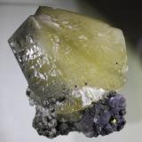 Calcite with Fluorite
Naica Mine, Chihuahua, Mexico
11 x 8 cm
Calcite is 8 x 8 cm (Author: Jean Sendero)