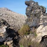 Rock, rich in manganese.  The photo was taken near Gordons Bay, Western Cape (Author: Pierre Joubert)
