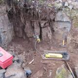 30 tons of hydraulic push exploit an eroded area. (Author: vic rzonca)