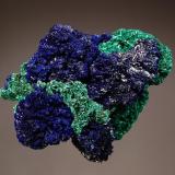 Azurite and malachite
Bou Bekker Mine, Touissit, Oujda-Angad Province, Morocco
4.7 x 6.5 cm. (Author: crosstimber)