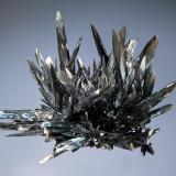 Stibnite
Baia Sprie, Maramures, Romania
5.7 x 6.2 cm.
Stibnite crystals with a sword-shaped habit. (Author: crosstimber)