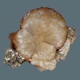 Stilbite
Upper New Street quarry, Paterson, Passaic County, New Jersey, USA
6.8 x 6.3 cm
Stilbite bow tie with calcite and laumontite (Author: Frank Imbriacco)