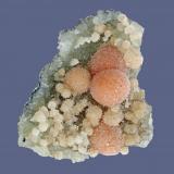 Pectolite and datolite
Millington Quarry, Bernards Township, Somerset County, New Jersey, USA
7.3 x 6.2 cm
Pectolite spheres to 1.5 cm on datolite (Author: Frank Imbriacco)