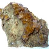 Fluorite
Zehntausend Ritter Mine, Frohnau, Annaberg District, Erzgebirge, Saxony, Germany
Specimen size 9 cm, largest crystal 1,5 cm (Author: Tobi)