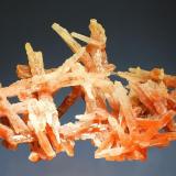 Quartz
Vtoroy Sovietskiy mIne, Dal’negorsk, Primorskiy Kary, Russia
9.0 x 12.0 cm.
A jackstraw group of slender orange quartz crystals partially coated with a second generation of colorless quartz from the find in 1996. (Author: crosstimber)