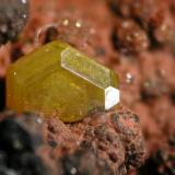 Mimetite
Filón Sur, Tharsis, Alosno, Huelva, Spain
Mimetite crystal 2 mm (Author: Cesar M. Salvan)