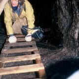 Joey Galt around 1100 ft. down in Faraday Mine.  (Joey’s husband Eric had his ID stolen by James Earl Ray, Martin Luther King’s assassin, during his flight to Canada) (Author: John Medici)