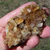 Quartz
Western Cape, South Africa
98 mm longest measurement

Quartz from this direct area.  The yellow coloured coating is probably from Iron oxide. (Author: Pierre Joubert)