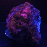 Esfalerita - Fluorescente.
Mina las Mánforas, Áliva, Camaleño, Cantabria, España.
51 x 43 x 32 mm
Luz UV onda Larga. (Autor: Daniel C.M.)