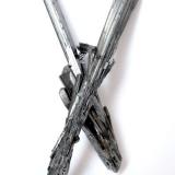 Stibnite
Wuning Mine, Qingjiang, Wuning Co., Jiujiang Prefecture, Jiangxi Province, China
Longer crystal cluster 11,5 cm / shorter one 9,5 cm (Author: Tobi)