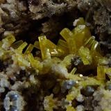 Pyromorphite.
Barstows Trench, Roughton Gill, Caldbeck Fells, Cumbria, England, UK.
Pyromorphite to 4 mm (Author: nurbo)