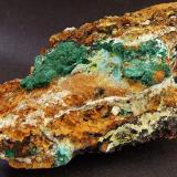 Malachite.
Roughton Gill, Caldbeck Fells, Cumbria, England, UK.
110 x 60 mm (Author: nurbo)