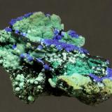 Azurite with Malachite and Chrysocolla
Robinson Open Pit, Robinson District, Ruth, White Pine County, Nevada, USA
4.2 x 2.8 x 1.4 cm (Author: GneissWare)