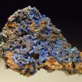 Linarite on Cerussite
Level 2, Tui Mine, Te Aroha, New Zealand
8.5x6.5 cm (Author: Greg Lilly)