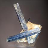 Kyanite
Barra de Salinas, Coronel Murta, Minas Gerais, Brazil
11.3 x 12.5 cm.
Terminated kyanite crystals in massive iron-stained quartz. (Author: crosstimber)