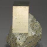 Pyrite
Ampliación a Victoria Mine, Navajún, La Rioja, Spain
4.7 × 4 × 3.5 cm
A pyrite crystal in matrix with an unusual flattened morphology.

Photo: Reference Specimens (Author: supertxango)