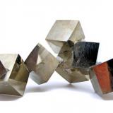 Pyrite
Ampliación a Victoria mine, Sierra de Alcarama, Navajún, Rioja, Spain
160 mm x 130 mm x 85 mm. Longest crystal edge: 43 mm
Weight: 1274 g
Repaired (Author: Carles Millan)