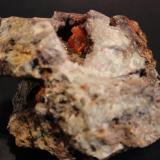 Wulfenite, Calcite, Limonite
Red Cloud Mine, Yuma County, Arizona, USA
10 x 8 cm (Author: Don Lum)